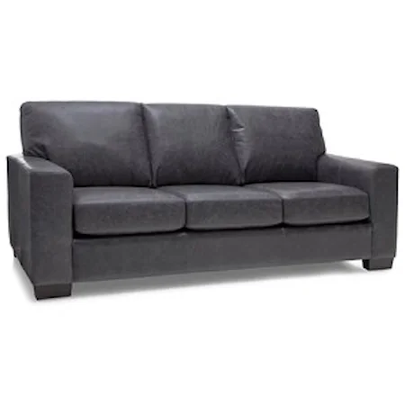 Contemporary Sofa with Tapered Block Feet